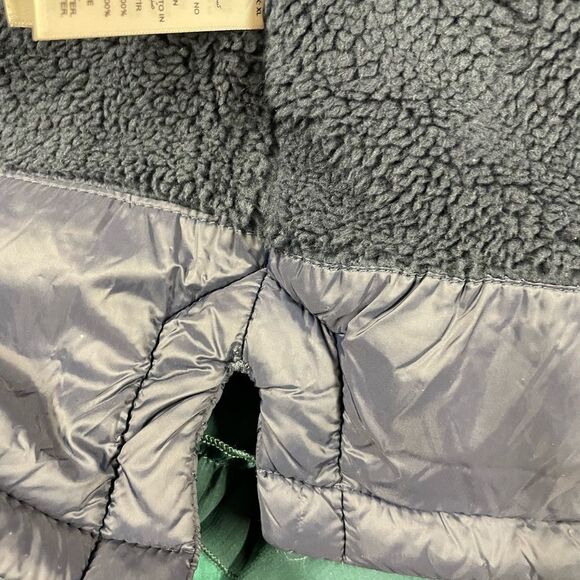 Quilted navy blue zipper hoodie jacket - Picture 6 of 10